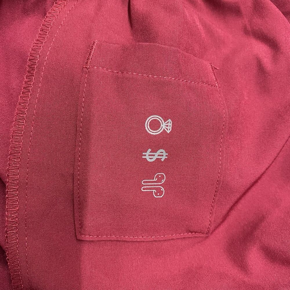FIGS Dowa High Waisted Relaxed Straight Leg Scrub Pants 3XL Tall Raspberry Berry - Picture 4 of 9